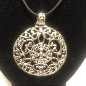 Large Silver Pendant Medallion is 2” in diameter